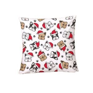 Bulldog Christmas Pillow Cover